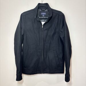 Lands End NWT Wool Bomber Jacket Men S Black Lightweight Elevated Minimalist